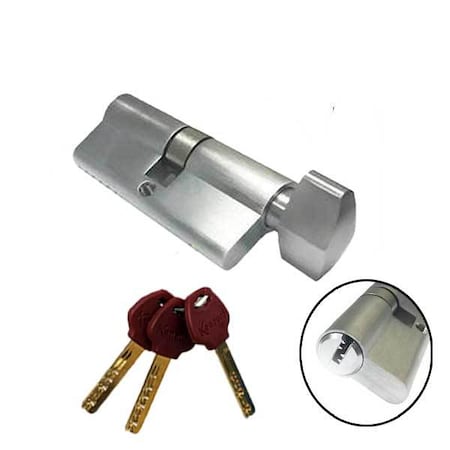 Kenaurd: HS Profile Cylinder - Key + T-Turn - US26D W/ 3 HighSecurity Keys